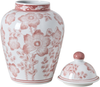 Vase mit Deckel MOGUER Porzellan 36 cm Rot Weiß Bild 4