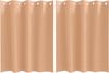vidaXL Verdunkelungs-Vorhänge mit Ringen 2 pcs Hellbraun 140 x 140 cm 4107368 Bild 2