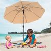 Sonnenschirm für Strand mit Tragetasche, ohne Ständer, UV-Schutz bis UPF 50+, Stahl taupe, Ø 200 cm Bild 2