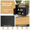 COSTWAY Garten-Geräteschrank, BxT: 90x53 cm, outdoor, Holz & Rattan, wetterfest, 90x53x66cm Bild 4