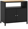COSTWAY Garten-Geräteschrank, BxT: 90x53 cm, outdoor, Holz & Rattan, wetterfest, 90x53x66cm Bild 2