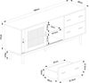 Fernsehschrank Susa mit Glas-Front 160x40x65 cm Beige [en. casa] Bild 3