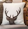 Home-trends24. de Kissenbezug Kissenhülle Hirschgeweih Couchkissen Kunstfell Sofa Cremeweiß 45x45cm Bild 1
