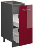 Apothekerschrank R-Line Rot Hochglanz 30 cm ohne Arbeitsplatte Vicco Bild 3