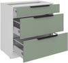 Küchen Unterschrank 80 cm Küche ARIA Aquamarin ultra matt + Weiss matt, hochwertige Fronten mit Anti Fingerprint Beschichtung, Soft-Close Küchenzeile Küchenblock Bild 3