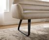 Esszimmerbank Taya-Flex 200 cm Mikrofaser Beige Vintage Kufengestell flach Schwarz Taschenfederkern Bild 5