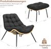 TLGREEN Loungesessel Rattan mit Hocker,Balkonsessel mit Abnehmbarem Kissen, (Waterproof Cushion), für Garten Balkon Wohnzimmer Hof Schlafzimmer Terrasse Bild 2
