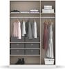 rauch Kleiderschrank; Drehtürenschrank COSMO, 3-türig, Graumetallic/Alpinweiß, mit Aufbewahrungsboxen, 136x197x54xcm Bild 5