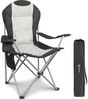 HOMECALL Campingstuhl Hochlehner Klappstuhl Gartenstuhl Angelstuhl mit Angenehme Polsterung (Packung, 1 St), bis 150KG, mit Seitentaschen und Getränkehalter für Camp Garten Balkon Bild 2