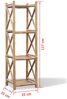 vidaXL Standregal mit 4 Böden Quadratisch Bambus 242492 Bild 5