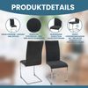Freischwinger Stühle 4er Set LUGANO, Grau - Esszimmerstuhl Schwingstuhl mit modernem Design, Stoff-Bezug, dicke Polsterung - Küchenstuhl, Polsterstuhl, Stuhl Esszimmer oder Esstisch Stuhl Bild 2