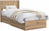 vidaXL Bettgestell mit Stauraum und Kopfteil Artisan-Eiche 90x190 cm 3414522 Bild 2