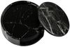 LuxusKollektion Glasuntersetzer Untersetzer Schwarz PU Leder Rund Marmormuster Set von 6 Gläser 6er Bild 3