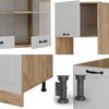 Eckküche R-Line Weiß Landhaus/Goldkraft Eiche 247 x 60 cm , AP Eiche Vicco Bild 5