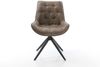 Drehstuhl Taimi-Flex Mikrofaser Taupe Vintage Kreuzgestell breit Schwarz 360° drehbar Wippfunktion Bild 2