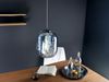 LED Pendelleuchte einflammig Wellenmuster Glasschirm in Blau, Ø 24,5cm Bild 5