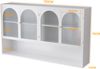 Wandmontierter 120 cm Vier-Türen Glas-Wandschrank aus Eisen in Weiß,Platzsparendes Design Bild 5