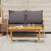 vidaXL Bistrogarnitur mit Kissen 2 pcs Öl-Natur Massivholz Akazie 4106462 Bild 4