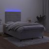 vidaXL Boxspringbett mit Matratze & LED Hellgrau 120x190 cm Samt 3270311 Bild 4