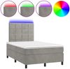 vidaXL Boxspringbett mit Matratze & LED Hellgrau 120x190 cm Samt 3270311 Bild 2