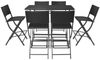 vidaXL 7-tlg. Garten-Essgruppe Klappbar Stahl Poly Rattan Schwarz 42878 Bild 3