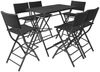 vidaXL 7-tlg. Garten-Essgruppe Klappbar Stahl Poly Rattan Schwarz 42878 Bild 2