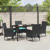 vidaXL Tisch- und Stuhlset mit Kissen 5 pcs Schwarz PE-Rattan 3379837 Bild 4