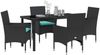 vidaXL Tisch- und Stuhlset mit Kissen 5 pcs Schwarz PE-Rattan 3379837 Bild 3