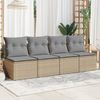 vidaXL Gartensofa mit Kissen 4-Sitzer Beige Poly Rattan 366089 Bild 3
