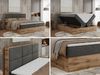 Boxspringbett mit Kopfteil und Topper, Polsterbett - ALBERO 2 - 140 x 200 cm - Dunkelgrau Velours - H4 Bild 2