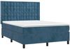 vidaXL Boxspringbett mit Matratze Dunkelblau 140x190 cm Samt 3132919 Bild 3