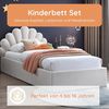 Kids Collective Kinderbett Polsterbett 90x200 cm Kinder Bett Jugendbett mit Samtbezug, Mit Samtbezug Lattenrost & Metallrahmen Beige Bild 2