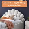 Kids Collective Kinderbett Polsterbett 90x200 cm Kinder Bett Jugendbett mit Samtbezug, Mit Samtbezug Lattenrost & Metallrahmen Beige Bild 4