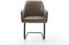 Freischwinger Greg-Flex Mikrofaser Taupe Vintage Freischwinger flach Schwarz Taschenfederkern Bild 2