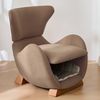 Flieks Designer-Loungesessel mit integrierter Haustierhöhle, 2-in-1 Einzelsofa, kratzfester Stoff, Haustierfreundliche, 66 x 69 x 76 cm, Braun Bild 2
