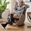 Flieks Designer-Loungesessel mit integrierter Haustierhöhle, 2-in-1 Einzelsofa, kratzfester Stoff, Haustierfreundliche, 66 x 69 x 76 cm, Braun Bild 5