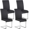 Yaheetech 4er-Set Freischwinger, Kunstleder, Schwarz, 41,5 x 55 x 103 cm Bild 4