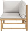vidaXL Garten-Ecksofa mit Hellgrauen Kissen Bambus 362278 Bild 3