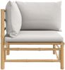 vidaXL Garten-Ecksofa mit Hellgrauen Kissen Bambus 362278 Bild 4