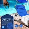 tillvex® Sonnenliege mit Dach und Kopfkissen Blau - Premium Polsterung | Gartenliege Liegestuhl klappbar | Strandliege mit verstellbarer Rückenlehne, gepolsterte Liegefläche | Aluminium Liege Bild 4