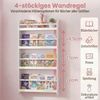 KOMFOTTEU Bücherregal Kinderbücherregal Kinderregal Wandregal, mit 4 Fächern, 56 x 12 x 107 cm Bild 4