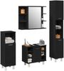 vidaXL Badezimmermöbel-Set mit Regal 4 pcs Schwarz 30 x 30 x 179,5 cm 3333047 Bild 3