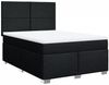vidaXL Boxspringbett mit Matratze Schwarz 160x200 cm Stoff 3290534 Bild 2