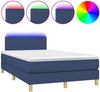 Boxspringbett mit Matratze & LED Stoff Blau 120x200 cm, Härtegrad: H2 [3133547] Bild 2