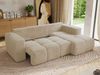 Ecksofa mit Schlaffunktion und Bettkasten, L-form Couch, lose Kissen, Polstersofa - MONIVA - Creme Plüsch - rechte Seite Bild 4