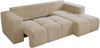 Ecksofa mit Schlaffunktion und Bettkasten, L-form Couch, lose Kissen, Polstersofa - MONIVA - Creme Plüsch - rechte Seite Bild 5
