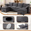 i@home Ecksofa 6-Sitzer-Sofa, L-förmiges Sofa, mit Abnehmbarem Hocker, USB-Anschlüssen und Getränkehaltern, grau/weiß Bild 3