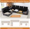 i@home Ecksofa 6-Sitzer-Sofa, L-förmiges Sofa, mit Abnehmbarem Hocker, USB-Anschlüssen und Getränkehaltern, grau/weiß Bild 2