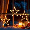 Elegear LED-Lichterkette 160cm Lichterkette für fenster Weihnachtsdeko, mit 8 Modi Timer Haken, 30-flammig, led lichterkette weihnachten für außen & innen, Batteriebetrieben Bild 4