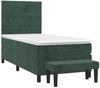 vidaXL Boxspringbett mit Matratze Dunkelgrün 90x190 cm Samt 3137878 Bild 3